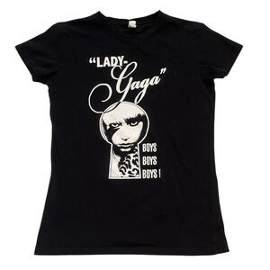 Lady Gaga 2009 Boys Boys Boys Women’s Tshirt, Large, Keyhole Graphic